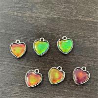 Zinc Alloy Heart Pendants, silver color plated, DIY & change their color according to the temperature 