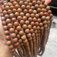 Holzmaserung Stein Perlen, Grain Stein, rund, DIY & verschiedene Größen vorhanden, braun, verkauft von Strang