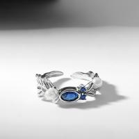 Zirkonia Messing Finger Ring, mit kubischer Zirkonia & Kunststoff Perlen, plattiert, Modeschmuck & für Frau, frei von Nickel, Blei & Kadmium, High:8mm, verkauft von PC
