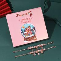 Kinder-DIY Saiten-Perlen-Set, Zinklegierung, plattiert, Weihnachts-Design & Mädchen, 205x175x15mm, verkauft von setzen