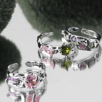 Zirkonia Messing Finger Ring, mit kubischer Zirkonia, plattiert, Modeschmuck & verschiedene Stile für Wahl & für Frau, frei von Nickel, Blei & Kadmium, verkauft von PC