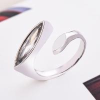 Zirkonia Messing Finger Ring, mit kubischer Zirkonia, silberfarben plattiert, für Frau, 4x15mm, verkauft von PC