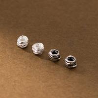 Sterling Silber Spacer Perlen, 925 Sterling Silber, plattiert, DIY, keine, Diameter 6 * height 5 mm, Bohrung:ca. 2.6mm, verkauft von PC