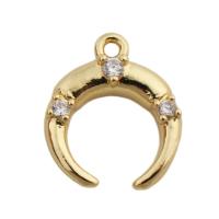 Cubic Zirconia Micro Pave Brass Pendant, gold color plated, fashion jewelry & Unisex & micro pave cubic zirconia, golden Approx 3mm [