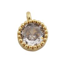 Cubic Zirconia Micro Pave Brass Pendant, gold color plated, fashion jewelry & Unisex & micro pave cubic zirconia, golden Approx 1.5mm [