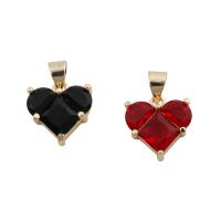 Cubic Zirconia Micro Pave Brass Pendant, Heart, gold color plated, fashion jewelry & Unisex & micro pave cubic zirconia Approx 3.5mm [