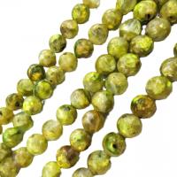 Fluorit Perlen, rund, DIY, gelb, 8mm, Länge:ca. 36 cm, verkauft von Strang