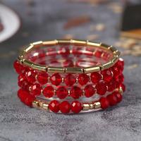 Bracelets de perle de bijou en verre, Des billes de verre, avec plastique & alliage de zinc & Acrylique, Placage, bijoux de mode & unisexe, plus de couleurs à choisir é, Vendu par fixé