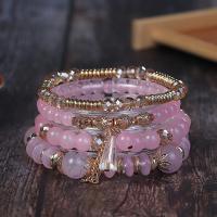 Bracelets de verre perle Zinc Alloy, Des billes de verre, avec plastique & alliage de zinc & Acrylique, Placage, bijoux de mode & unisexe, plus de couleurs à choisir é, Vendu par fixé[