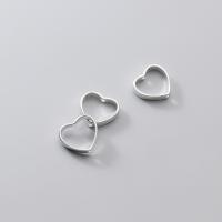 Sterling Silver Frame Beads, 925 Sterling Silver, Heart, plated, DIY silver color 
