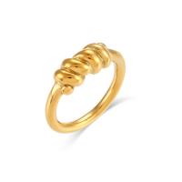 Edelstahl Fingerring, 304 Edelstahl, 18K vergoldet, Modeschmuck & verschiedene Größen vorhanden & für Frau, goldfarben, verkauft von PC[