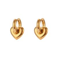 Edelstahl Tropfen Ohrring, 304 Edelstahl, Vakuum-Ionen-Beschichtung, Modeschmuck & für Frau, goldfarben, 24.8x17.2mm, verkauft von Paar[