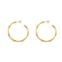 Edelstahl Stud Ohrring, 304 Edelstahl, 18K vergoldet, Modeschmuck & für Frau, goldfarben, 46mm, verkauft von Paar[