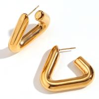 Edelstahl Stud Ohrring, 316 L Edelstahl, 18K vergoldet, Modeschmuck & für Frau, goldfarben, verkauft von Paar[