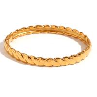 Stainless Steel Bangle, 316L Stainless Steel, 18K gold plated, fashion jewelry & for woman, golden, Inner Approx 63mm [