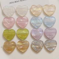 Mobile Phone DIY Decoration, Acrylic, Heart, colorful plated 22mm [