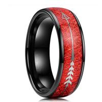 Titanium Steel Finger Ring, Donut, Vacuum Ion Plating, fashion jewelry & Unisex red, 8mm [