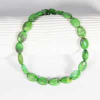 Single Gemstone Beads, Howlite, Flat Oval, DIY, green Approx 41 cm 