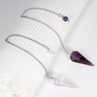 Quartz Pendulum, with Zinc Alloy, Conical, silver color plated, fashion jewelry & Unisex Approx 20 cm 