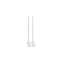 Sterling Silver Thread Through Earrings, 925 Sterling Silver, fashion jewelry & for woman, 45mm [