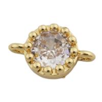 Cubic Zirconia Micro Pave Brass Connector, gold color plated, DIY & micro pave cubic zirconia, golden Approx 1.5mm 