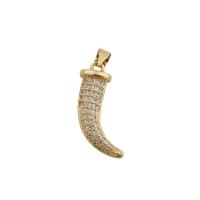 Cubic Zirconia Micro Pave Brass Pendant, gold color plated, fashion jewelry & Unisex & micro pave cubic zirconia, golden Approx 3.5mm [