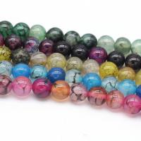 Perles agate veines de dragon naturelles, Rond, DIY & normes différentes pour le choix, plus de couleurs à choisir Environ 38 cm, Vendu par brin[