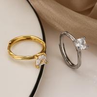 Zirkonia Messing Finger Ring, plattiert, Modeschmuck & Micro pave Zirkonia & für Frau, keine, Inside diameter:17-19cm, verkauft von PC