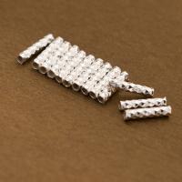 Sterling Silver Tube Beads, 925 Sterling Silver, polished, DIY, platinum color Approx 1.2mm [