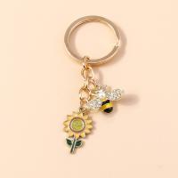 Rhinestone Zinc Alloy Key Chain, fashion jewelry & with rhinestone, Key ring mm [