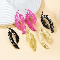 Zinc Alloy Stud Earring, Leaf, plated, fashion jewelry & for woman 