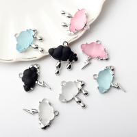 Resin Zinc Alloy Pendants, with Resin, Cloud, plated, DIY [