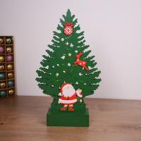 Wood Christmas Decoration Ornaments, with LED light & without battery 