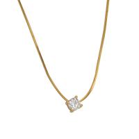 Cubic Zirconia Sterling Silver Necklace, 925 Sterling Silver, plated, fashion jewelry & micro pave cubic zirconia & for woman Approx 18.11 Inch 