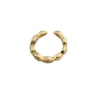 Cubic Zirconia Micro Pave Brass Finger Ring, gold color plated, fashion jewelry & Unisex & micro pave cubic zirconia, golden, ring width 2.5mm 