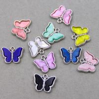 Acrylic Zinc Alloy Pendant, with Acrylic, Butterfly, silver color plated, DIY & with rhinestone Approx [
