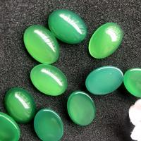 Agate Cabochon, Green Agate, Oval, DIY green, Approx [