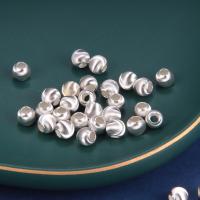 argent sterling 925 perle à grand trou, Placage, DIY, couleur originale, 6mm, Vendu par PC