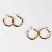 Edelstahl Hoop Ohrringe, 304 Edelstahl, plattiert, Modeschmuck & für Frau, keine, 20mm, verkauft von Paar