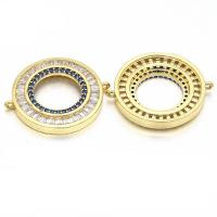 Cubic Zirconia Micro Pave Brass Connector, Donut, plated, DIY & micro pave cubic zirconia & 1/1 loop Approx 0.5mm 
