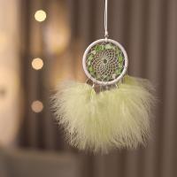 Fashion Dream Catcher, Feather, with Cotton Thread & Natural Stone, fashion jewelry, yellow 