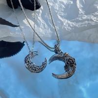 Zinc Alloy Necklace, Moon, plated, fashion jewelry & Unisex Approx 50 cm 