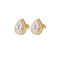 Cubic Zircon Brass Earring, plated, Unisex & micro pave cubic zirconia 