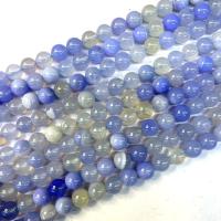 Natürliche violette Achat Perlen, Violetter Achat, rund, poliert, DIY & verschiedene Größen vorhanden, Länge:ca. 38 cm, verkauft von Strang