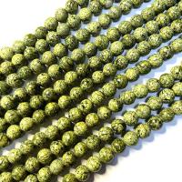 Russische Serpentine Perlen, rund, poliert, DIY & verschiedene Größen vorhanden, Länge:ca. 38 cm, verkauft von Strang