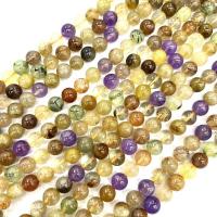 Rutilated Quartz Beads, Round, polished, DIY Approx 38 cm 