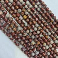 Landschafts-Jaspis Perlen, Bild Jaspis, rund, poliert, DIY & verschiedene Größen vorhanden, Länge:ca. 38 cm, verkauft von Strang