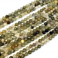 Rutilquarz Perlen, Rutilated Quarz, rund, poliert, DIY & verschiedene Größen vorhanden, Länge:ca. 38 cm, verkauft von Strang