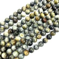 Single Gemstone Beads, Hawk-eye Stone, Round, polished, DIY, Grade B, 12mm Approx 38 cm, Approx 