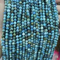 Perles en Turquoise naturelle, Rond, DIY & normes différentes pour le choix & facettes, couleurs mélangées Environ 38 cm, Vendu par brin[